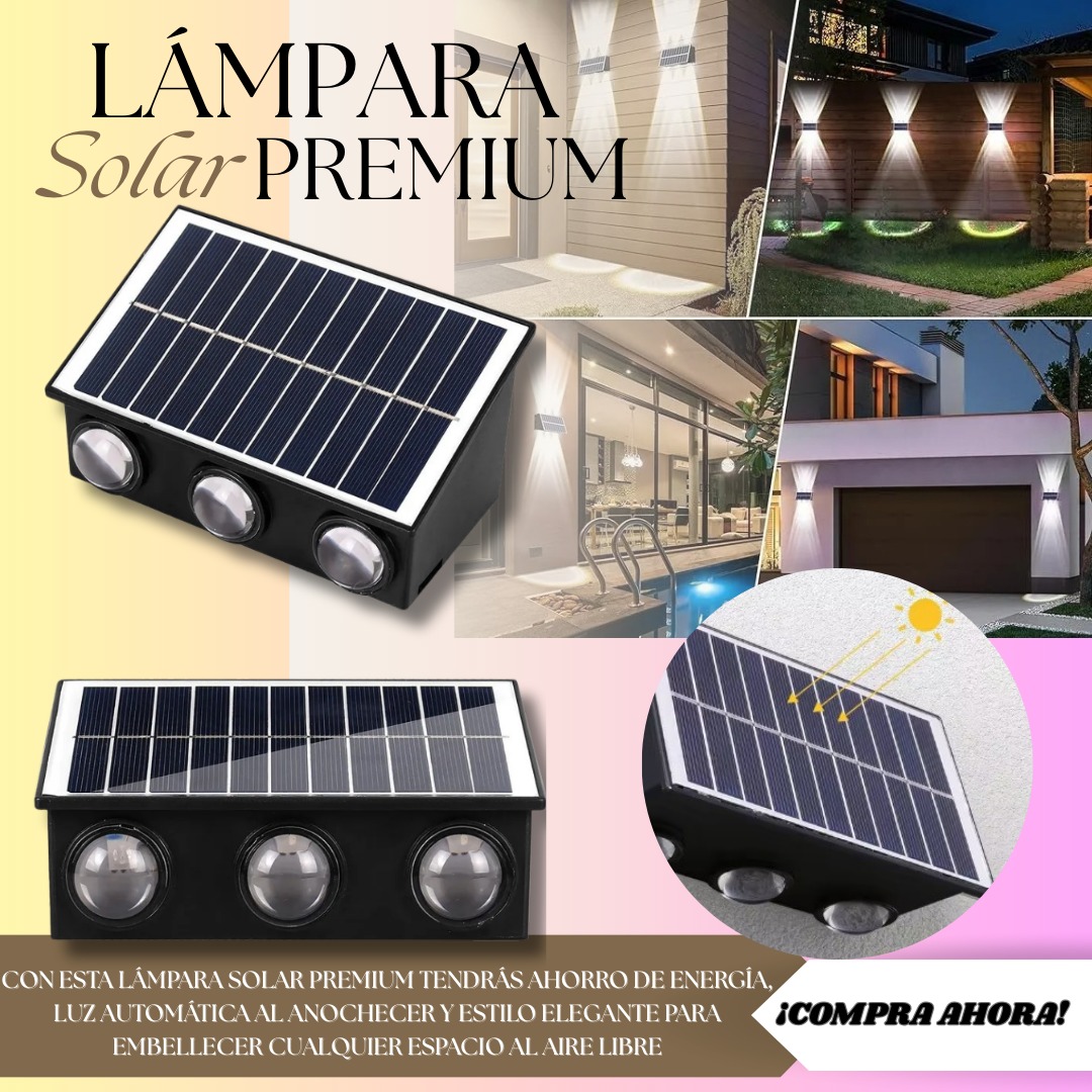 LAMPARA SOLAR IMPERMEABLE PARA EXTERIOR